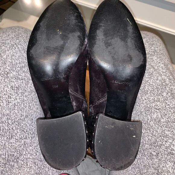 Kendall & Kylie Velvet Gray Studded Heel Ankle Boot Zip Women’s 7-1/2M EUC - Picture 11 of 13